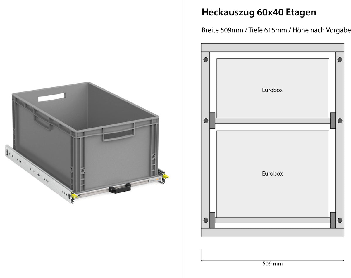 Wysuwany bagażnik tylny do kampera furgonu 1200mm x 400mm, piętrowy