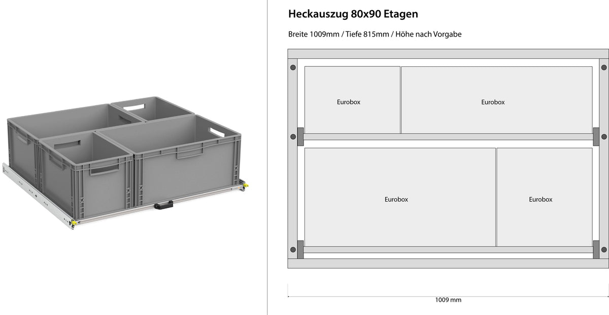 Wysuwany bagażnik tylny do kampera furgonu 1200mm x 400mm, piętrowy