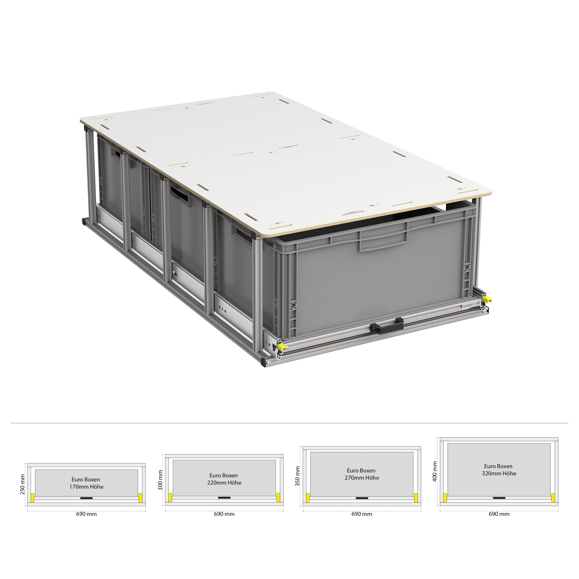 Estrazione posteriore con ripiano