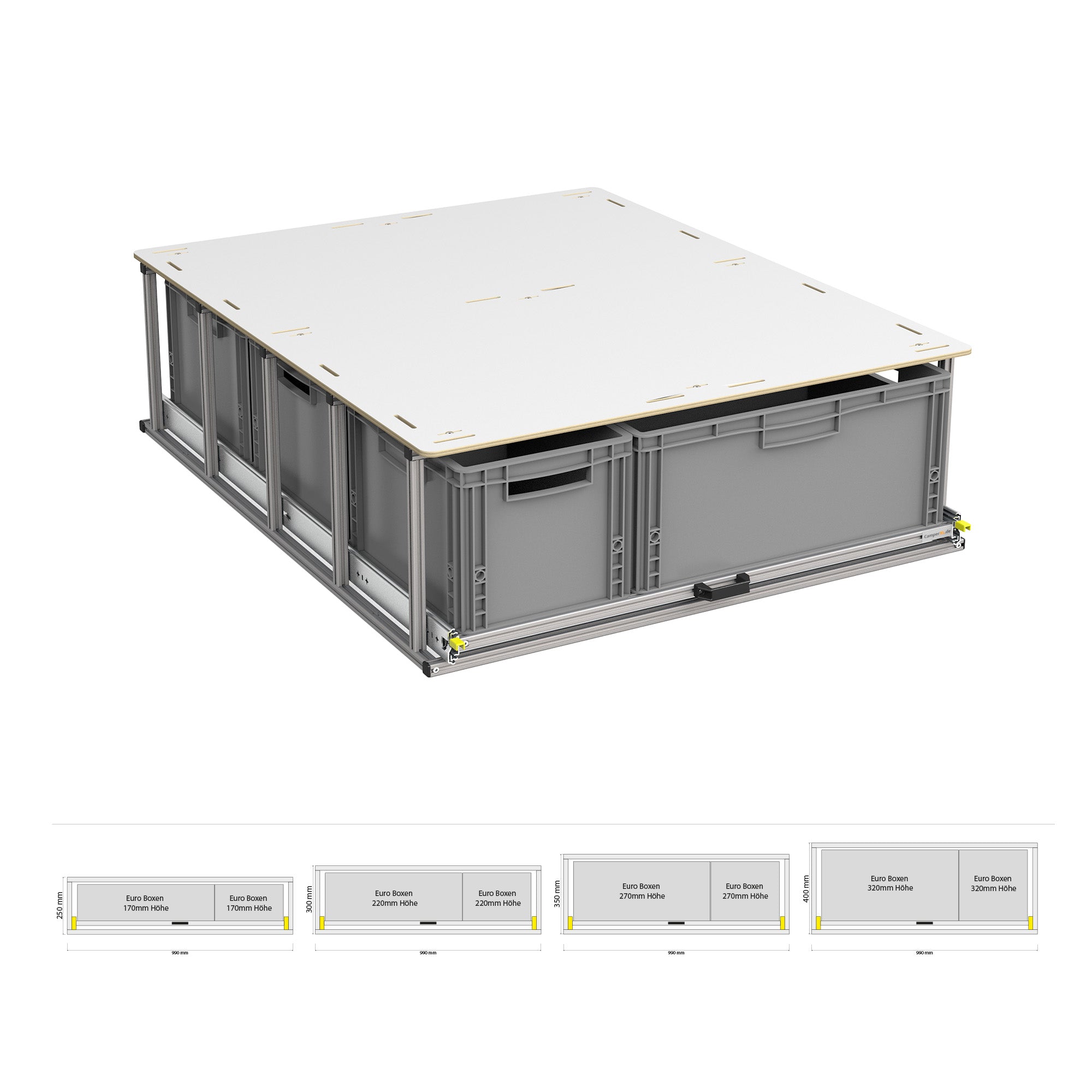 Estrazione posteriore con ripiano