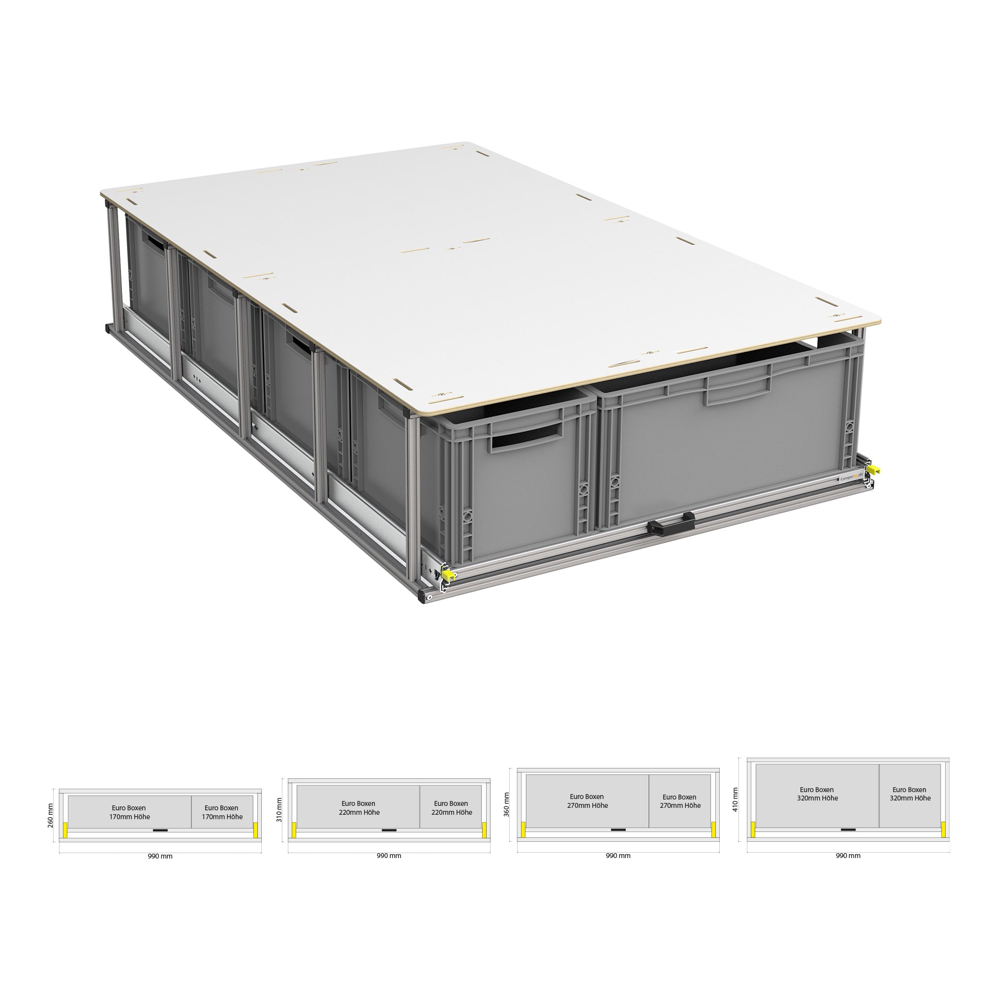 Estrazione posteriore con ripiano