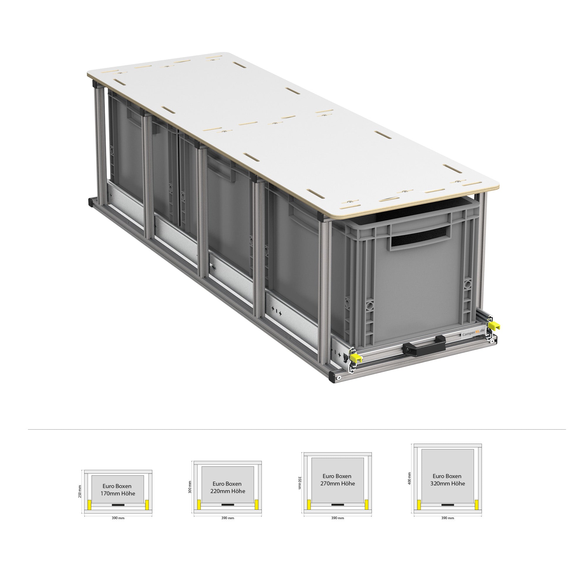 Estrazione posteriore con ripiano