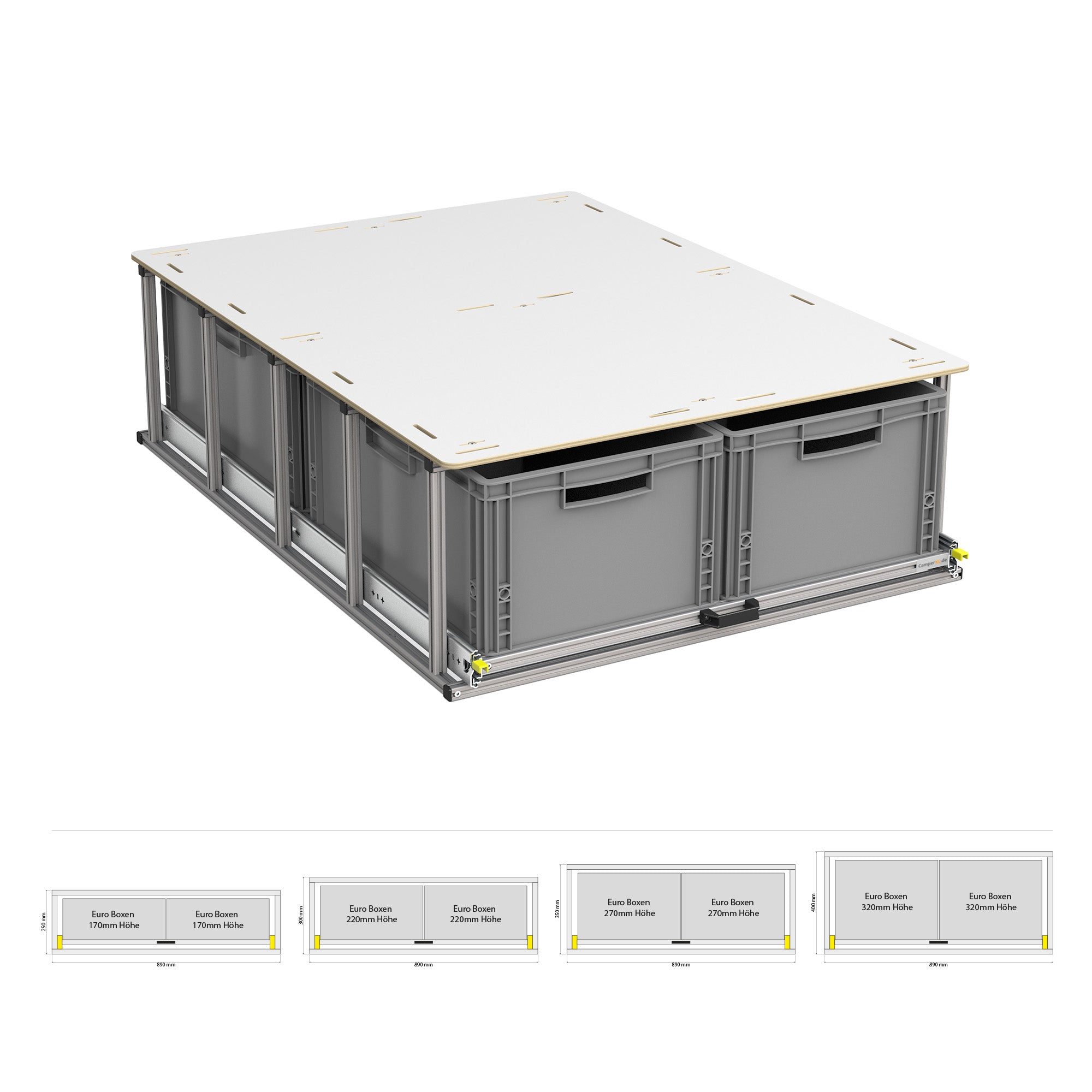 Estrazione posteriore con ripiano