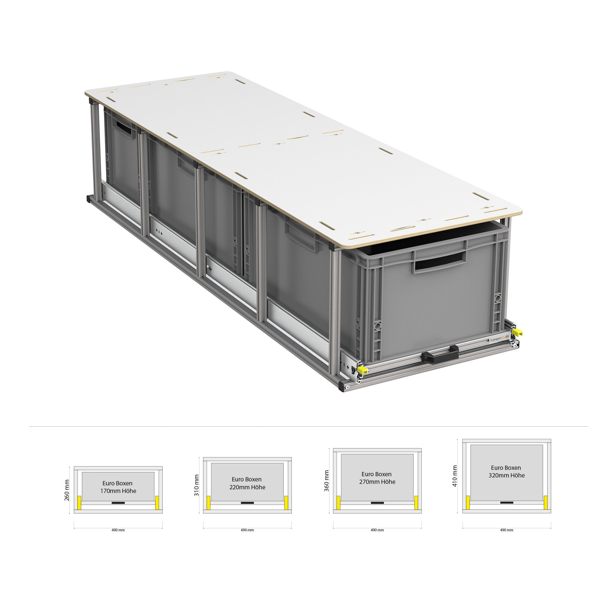 Estrazione posteriore con ripiano