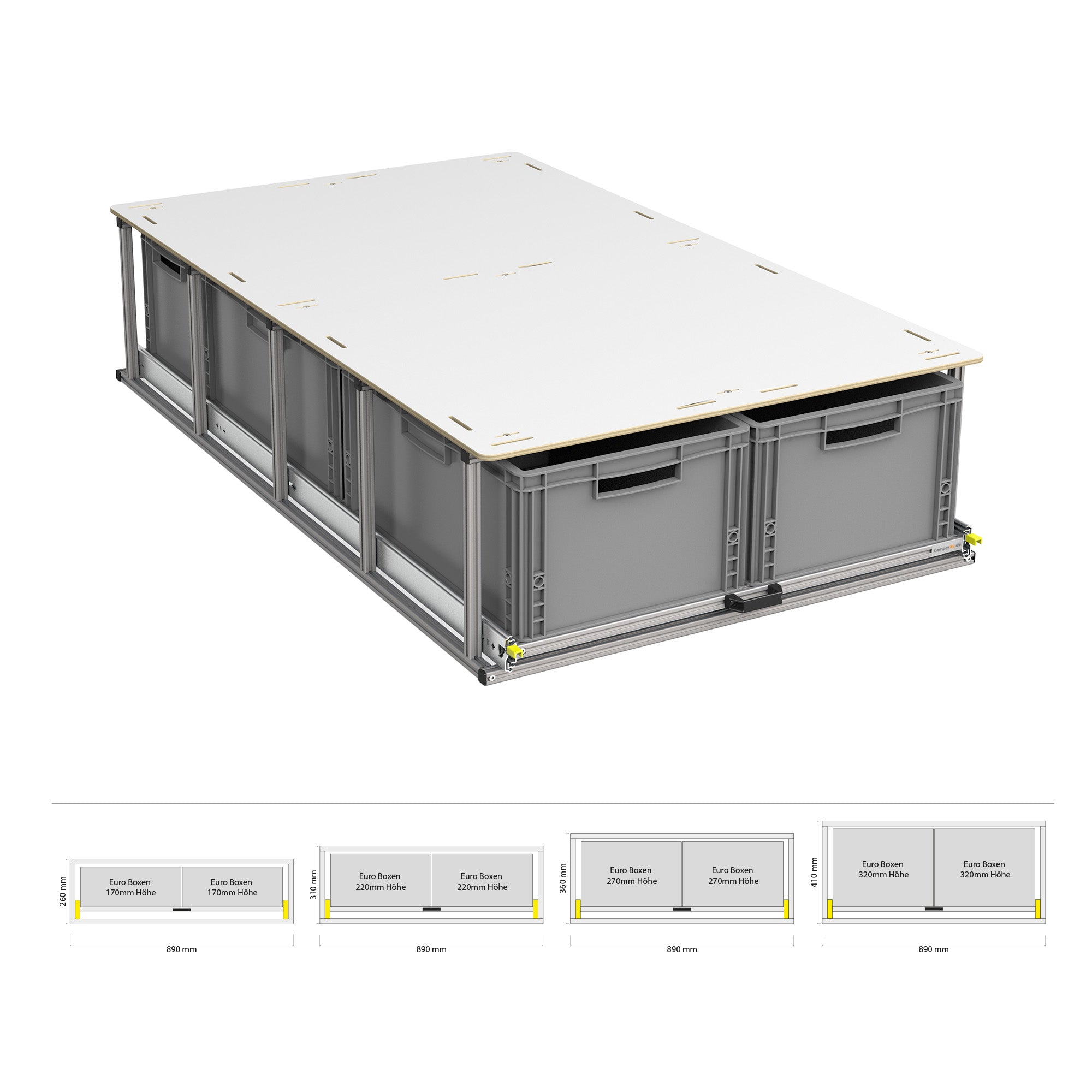 Estrazione posteriore con ripiano