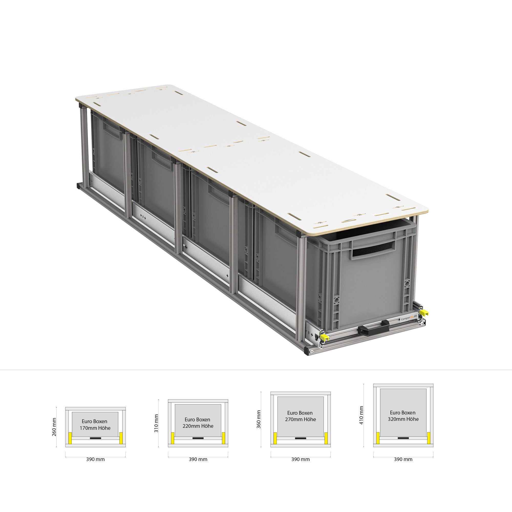 Estrazione posteriore con ripiano