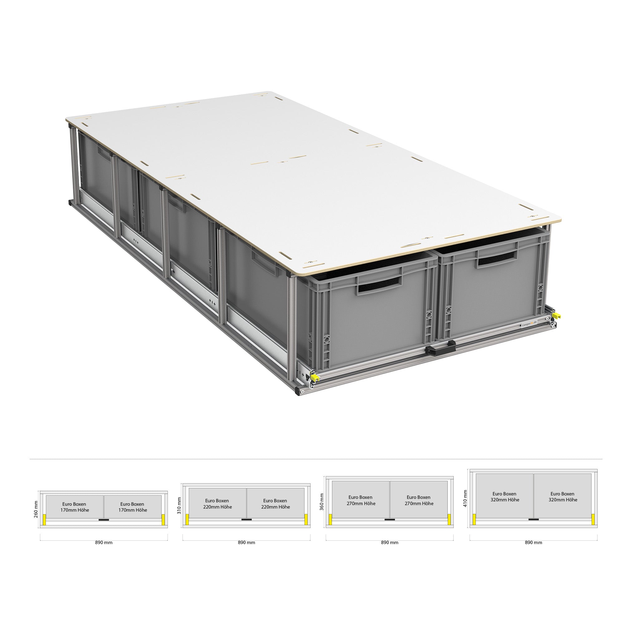 Estrazione posteriore con ripiano