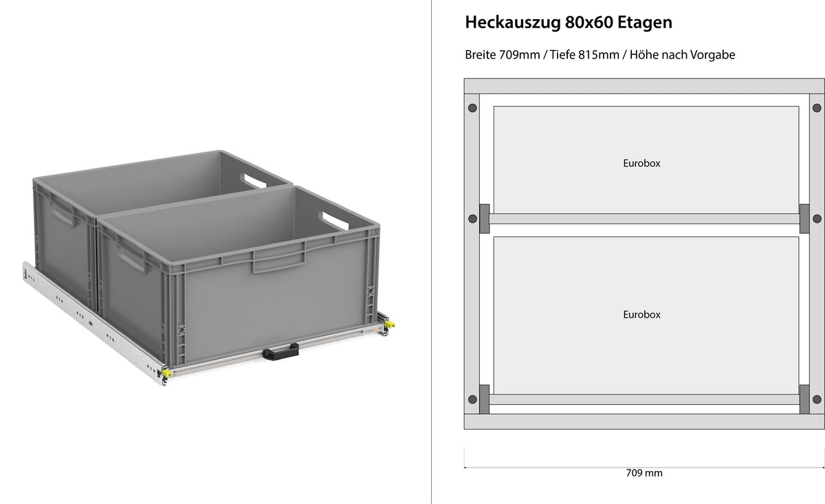 Wysuwany bagażnik tylny do kampera furgonu 1200mm x 400mm, piętrowy