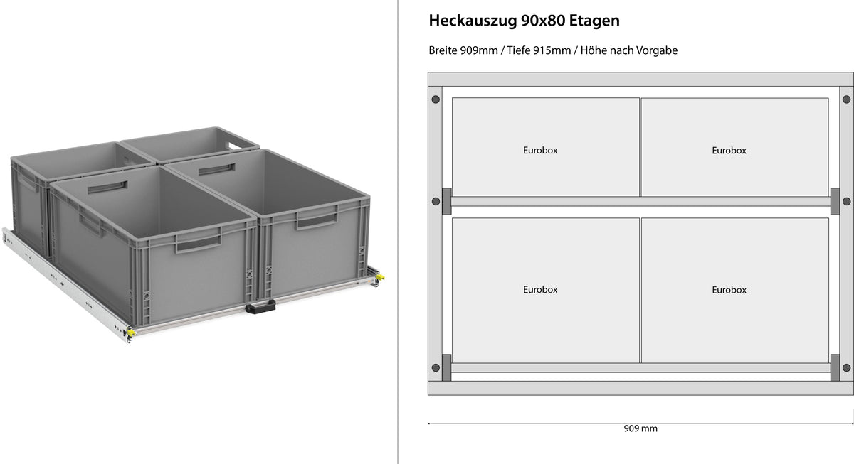 Wysuwany bagażnik tylny do kampera furgonu 1200mm x 400mm, piętrowy