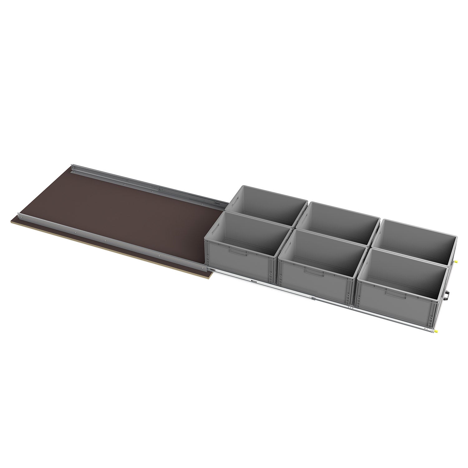 Heckauszug mit Montageprofilen und Eurobox Format 1800mm x 800mm von CamperXL.